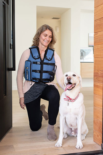 Woman wearing an AffloVest