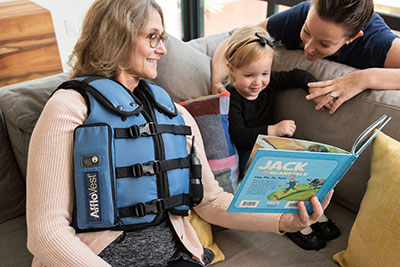Woman reading to kids